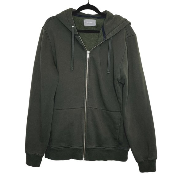 Everlane Other - EVERLANE Men's Green Zip Front Sweatshirt Hoodie Size Large